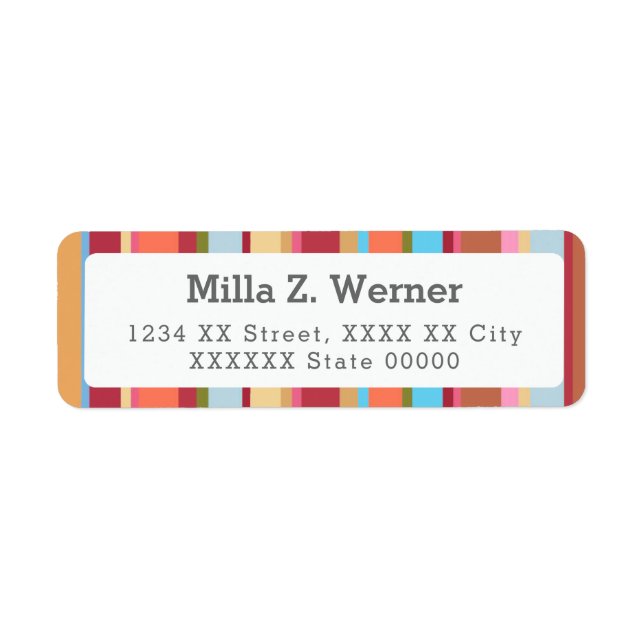 charming colorful stripes label (Front)