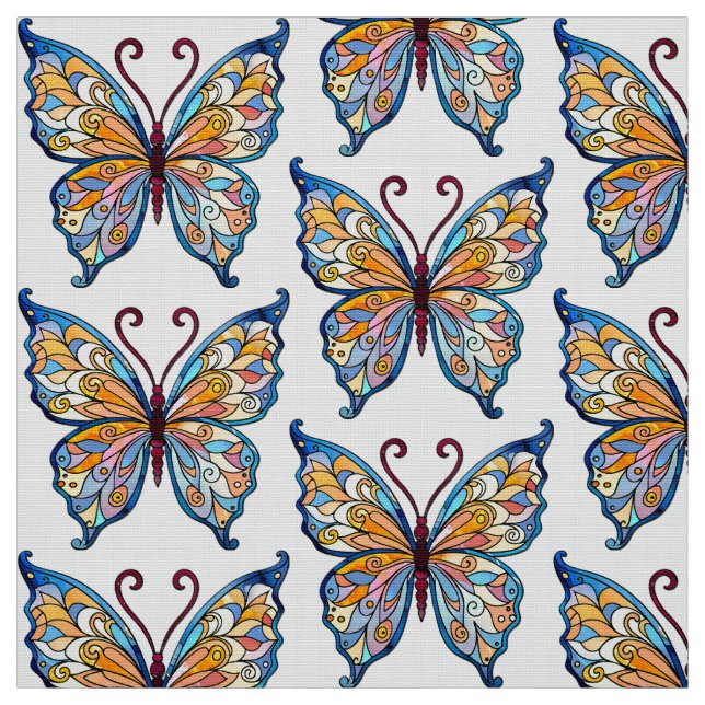 Charming Colorful Whimsical Butterfly Fabric (Swatch)