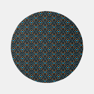 Charming Coquette Bow Geometric Tile Black Outdoor Rug