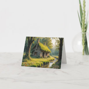 Charming Cottage By a Summer Creek Holiday Card