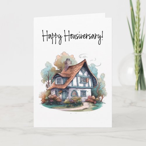 Charming Cottage Home Anniversary Card