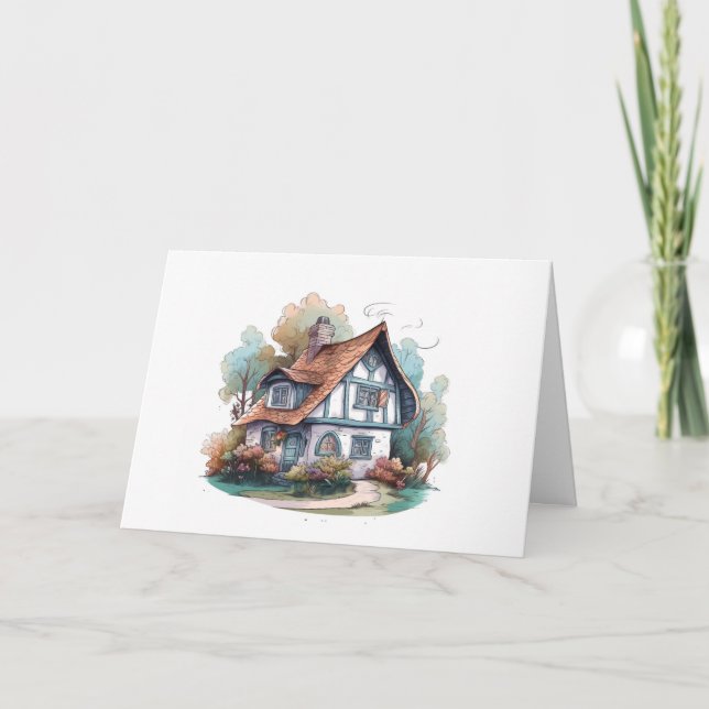 Charming Cottage Home Blank Note Cards (Front)