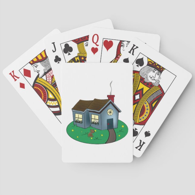 Charming Cottage Style House with Garden Poker Cards (Back)