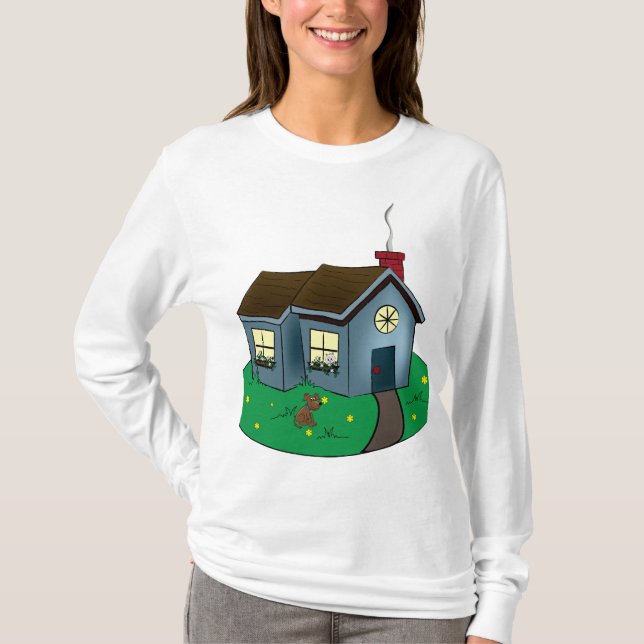 Charming Cottage Style House with Garden T-Shirt (Front)