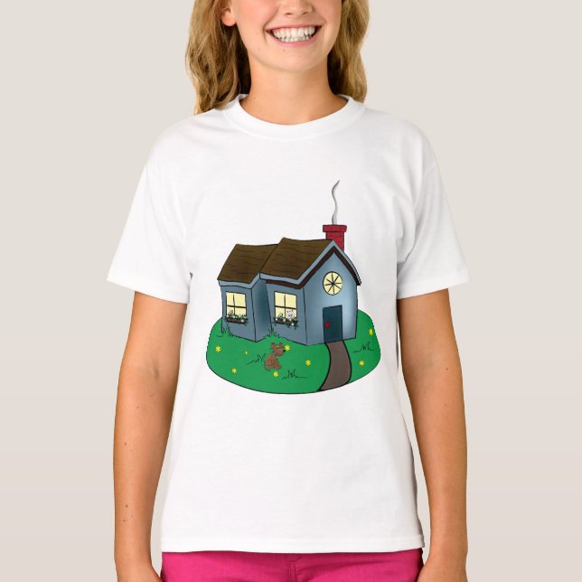 Charming Cottage Style House with Garden T-Shirt (Front)
