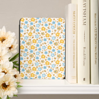 Charming Country Blue Yellow Ditsy Floral Kindle Cover