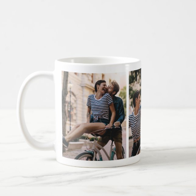 Charming Couple Cycling Photo Collage Mug (Left)