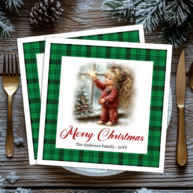 Charming Cozy Festive Dinner Holiday Scene Napkins (Charming Cozy Festive Dinner Holiday Scene Napkins)