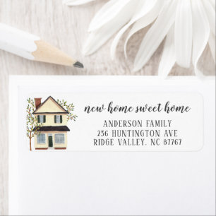 Charming Cream House Home Sweet HomeAddress Label