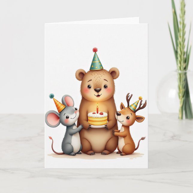 Charming Critters Party Card (Front)