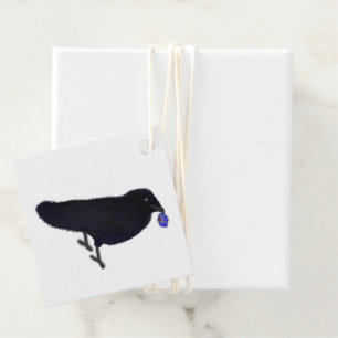 Charming crow glitter gift with bow favor tags