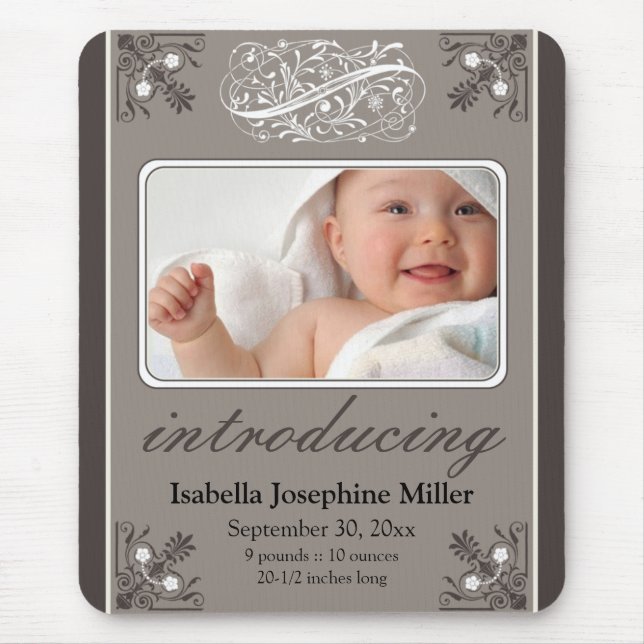 Charming Custom Vintage Mousepad :: Slate Grey (Front)