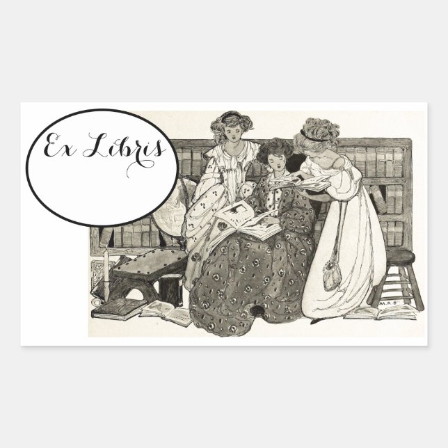 Charming Customizable Ex Libris Library Bookplate (Front)