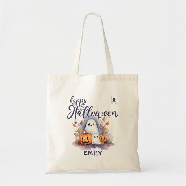 Charming Customizable Halloween Trick Or Treat Bag (Front)