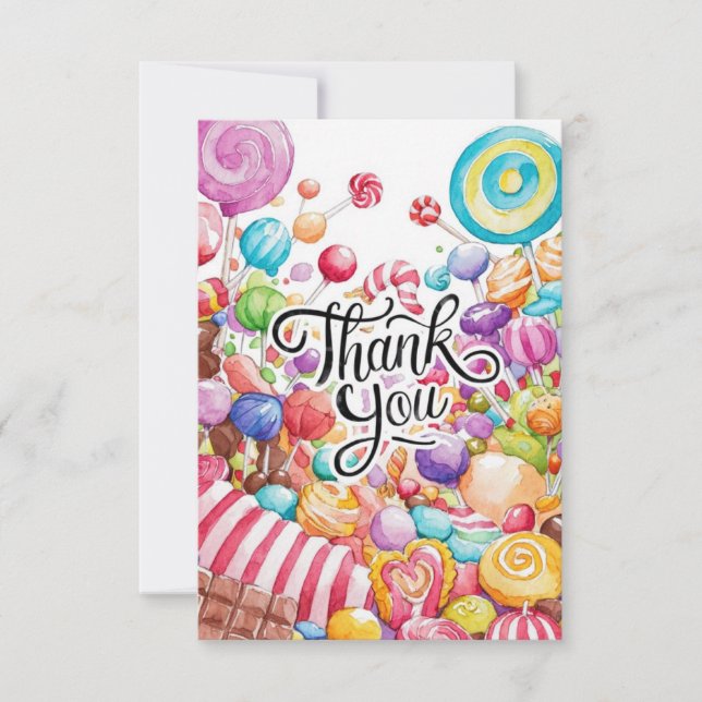 Charming Cute Candyland thank you card (Front)