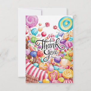 Charming Cute Candyland thank you card
