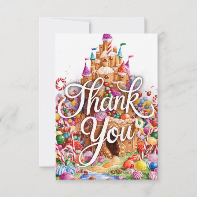 Charming Cute Candyland thank you card (Front)