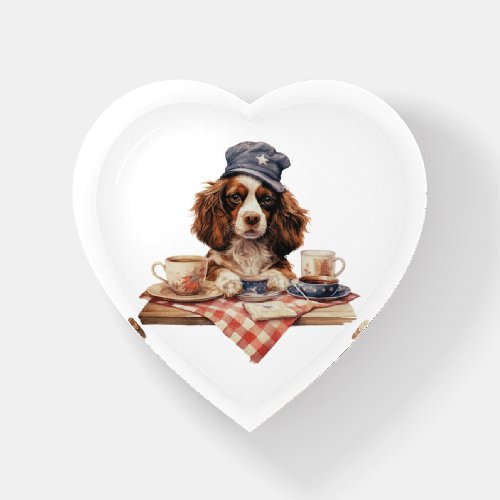 Charming Cute Dog with American Hat on 4th of July Paperweight