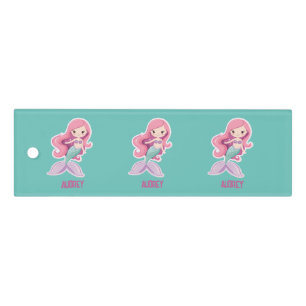 Charming Cute Pastel Mermaid with Kids Name Ruler
