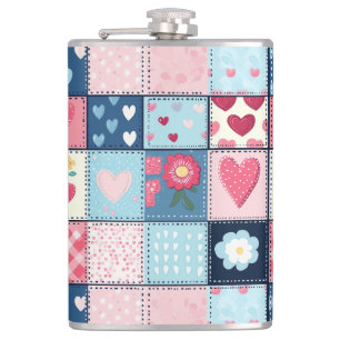 Charming Cute Patchwork Design Flask