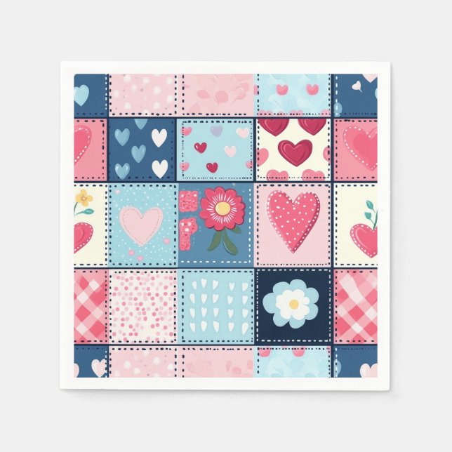 Charming Cute Patchwork Design  Napkins (Front)