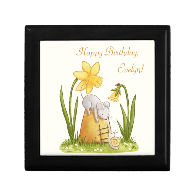 Charming Cute Personalized Happy Birthday Gift Box (Front)