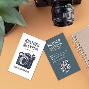 Charming Cute Retro Camera Cool Photographer Business Card