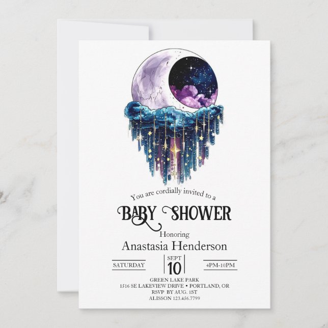 Charming Cute Stars Baby Shower Invitation (Front)