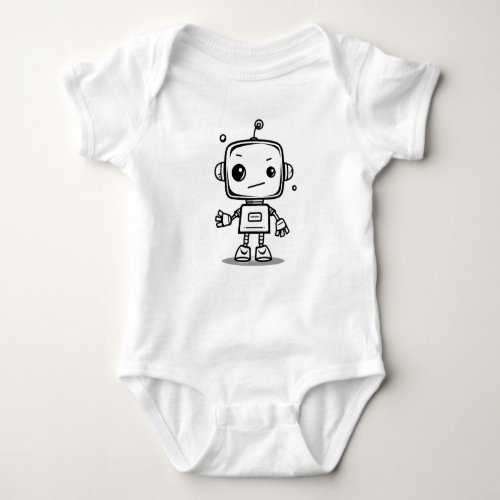 Charming Cyborg _ Cute Doodle Robot Baby Bodysuit