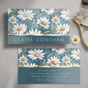 Charming Daisy Floral Foil Business Cards