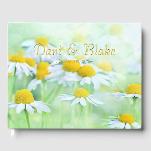 Charming Daisy, Script Font Guest Book
