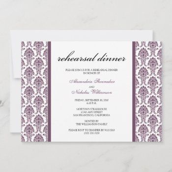 Charming Damask Rehearsal Dinner Invite (lavender) by TheWeddingShoppe at Zazzle