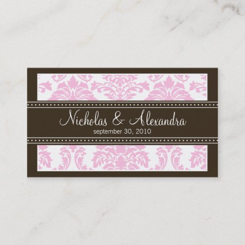 Charming Damask Wedding Web Business Card (pink)