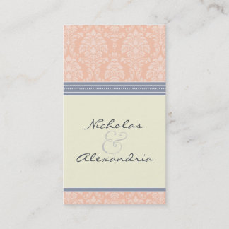 Charming Damask Wedding Web Card (pink/grey)
