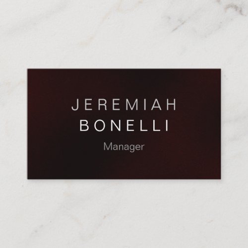 Charming Dark Red Professional Business Card