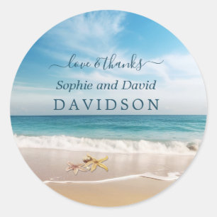 Charming Destination Kauai Beach Starfish Wedding Classic Round Sticker