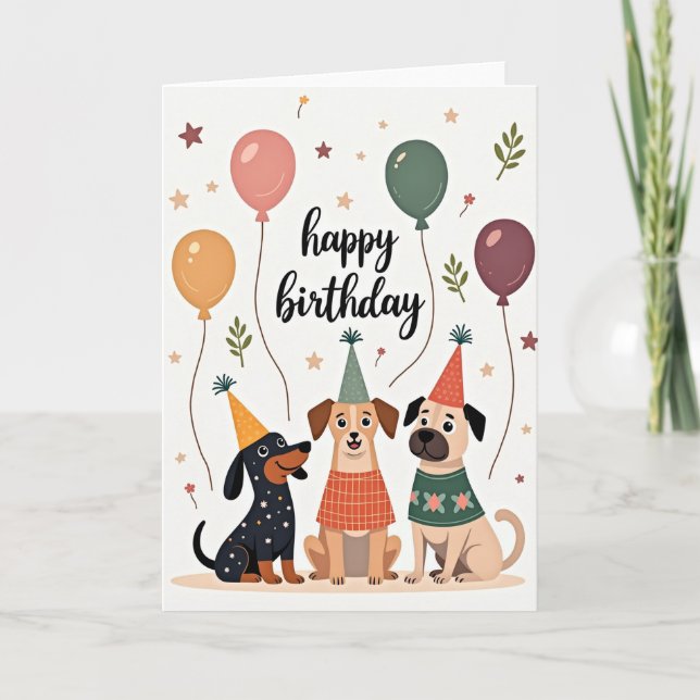 Charming Dogs Birthday Card (Front)