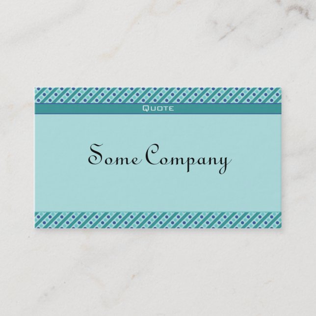 Charming Dots And Stripes (Ocean View) Business Card (Front)