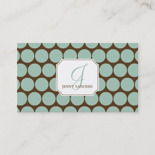 Charming Dots Business Cards - Blue/Brown
