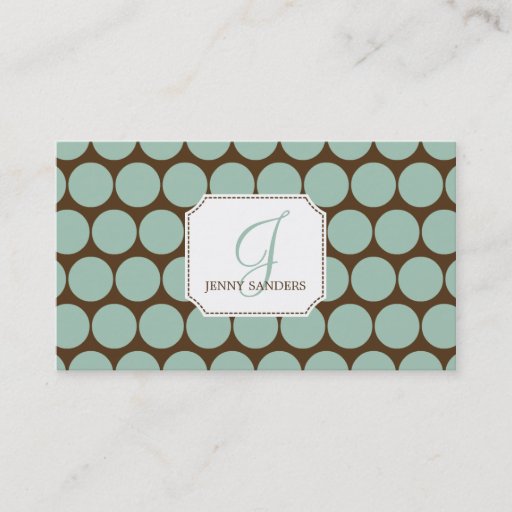 Customizable Charming Dots Business Cards - Blue/Brown