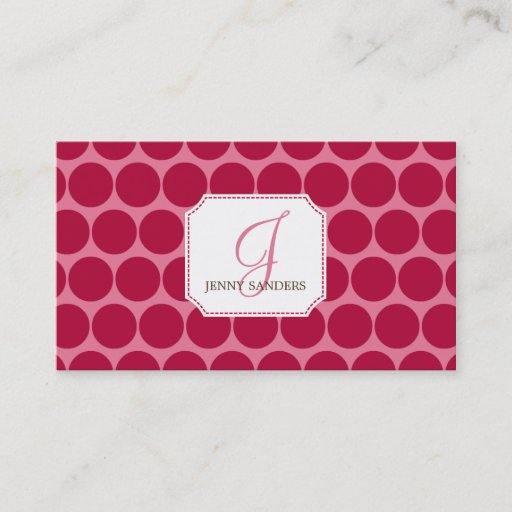Customizable Charming Dots Business Cards - Red/Pink