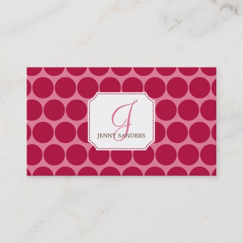 Charming Dots Business Cards - Red/Pink
