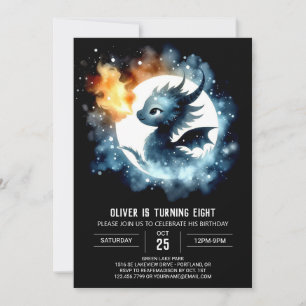 Charming Dragon Birthday Digital Invitation