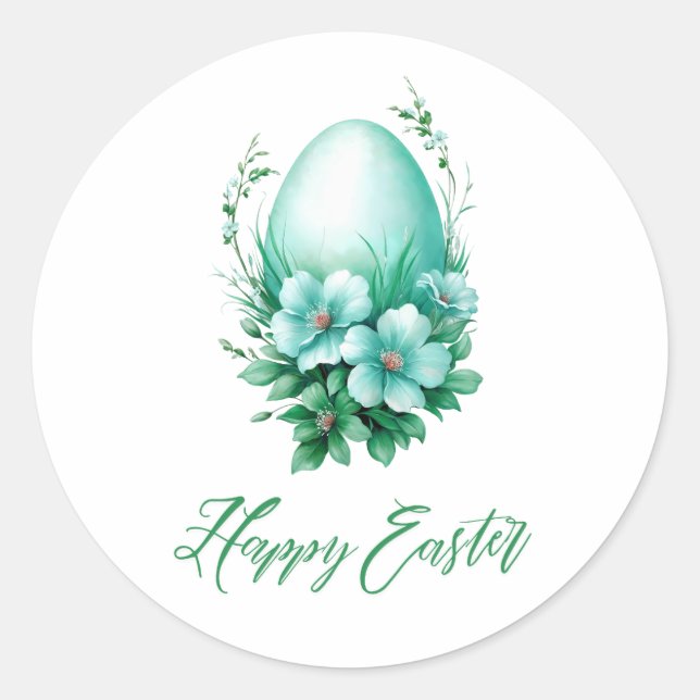 Charming Easter Egg – Festive Illustration Classic Round Sticker (Front)