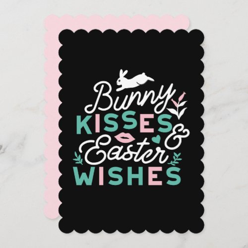 Charming Easter Typography Bunny Easter Holiday Card