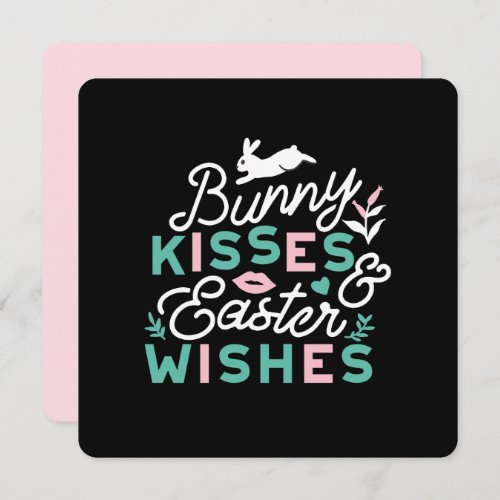 Charming Easter Typography Bunny Easter Holiday Card