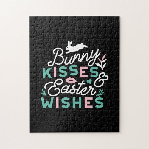 Charming Easter Typography Bunny Easter Jigsaw Puzzle