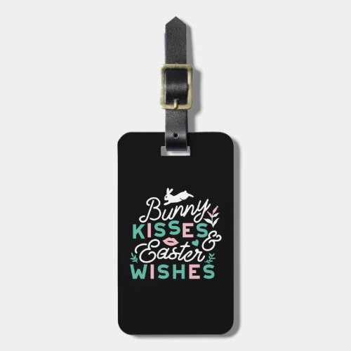 Charming Easter Typography Bunny Easter Luggage Tag