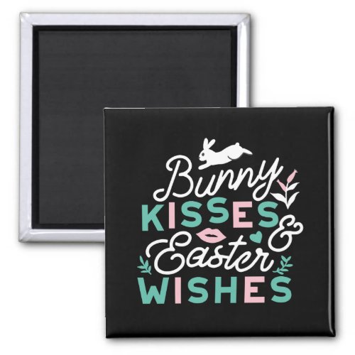 Charming Easter Typography Bunny Easter Magnet