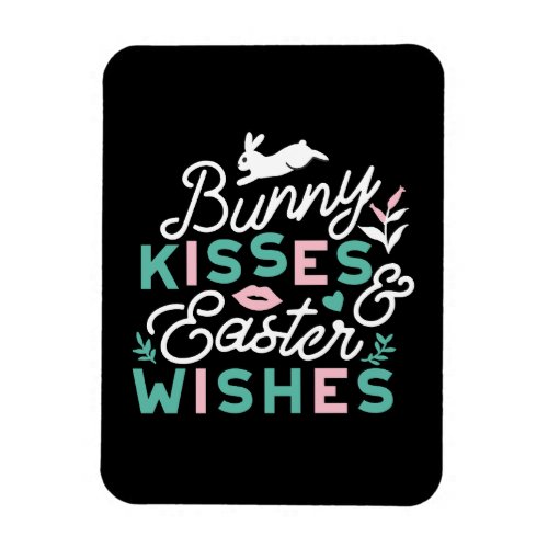Charming Easter Typography Bunny Easter Magnet